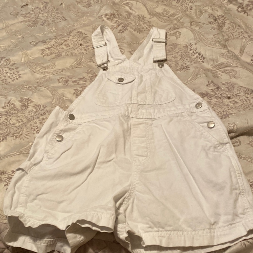 No boundaries white overall shorts